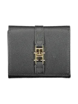 "Tommy Hilfiger Elegante Geldbörse aus schwarzem Leder"
