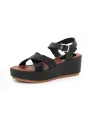 Schwarze Riemchensandalen mit Plateausohle
