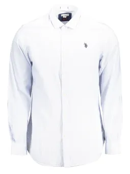 U.S. POLO Elegantes Azurblaues Langarmhemd für Herren