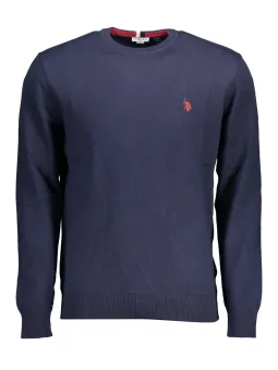 "U.S. POLO Klassischer Blauer Stickpullover – Eleganz Pur"