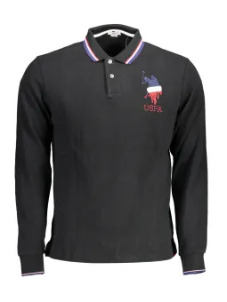 U.S. POLO Schwarz Langarm Poloshirt - Klassischer Stil