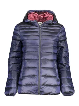 US Polo Blaue Puffjacke mit Pinkem Innenfutter