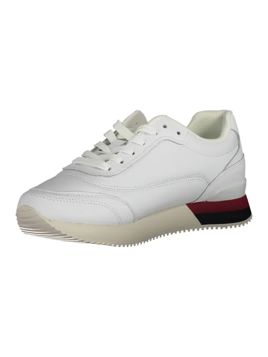 "Tommy Hilfiger Sneakers im Sale | Tommy Hilfiger Weißer Sneaker FW0FW06836F – Stilvoller Sportschuh mit Kontrastdetails und Komfort für den Alltag online kaufen"|Planet-Deluxe