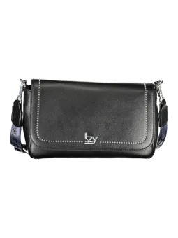 Elegante Schwarze Ledertasche mit Verstellbarem Gurt