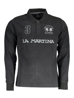 Schwarzes Langarm-Poloshirt LA MARTINA - Exklusiv & Elegant