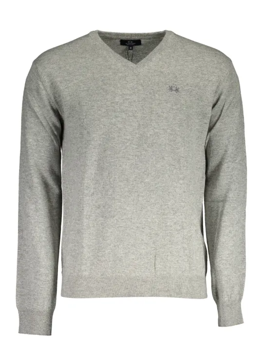 "LA MARTINA Pullover im Sale | La Martina Grauer V-Ausschnitt Pullover online kaufen"|Planet-Deluxe