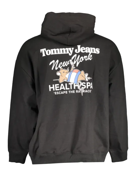 "Tommy Hilfiger Sweatshirts im Sale | Tommy Hilfiger Klassik Hoodie Schwarz Baumwolle Nachhaltig online kaufen"|Planet-Deluxe