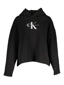 Calvin Klein Cropped Kapuzenpullover Schwarz - Modern & Stilvoll