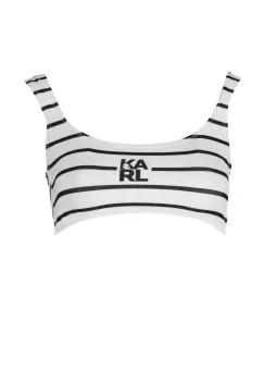"Karl Lagerfeld Weißes Sommer-Top-Badeanzug KL22WTP16"