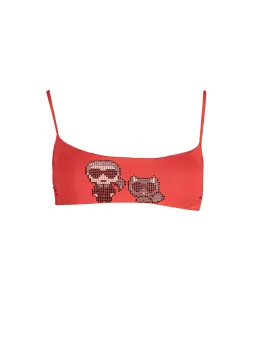 Luxuriöser Karl Lagerfeld Bandeau-Badeanzug in Rot