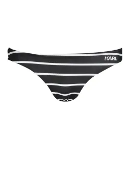 Karl Lagerfeld Bikini-Slip: Schwarz mit Nadelstreifen-Design