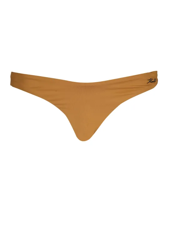 "Karl Lagerfeld Beachwear Badeanzüge & Bikinis im Sale | **Luxuriöser Karl Lagerfeld Badeslip in Edlem Braun – KL22WBT01 MARRONE BROWN** online kaufen"|Planet-Deluxe
