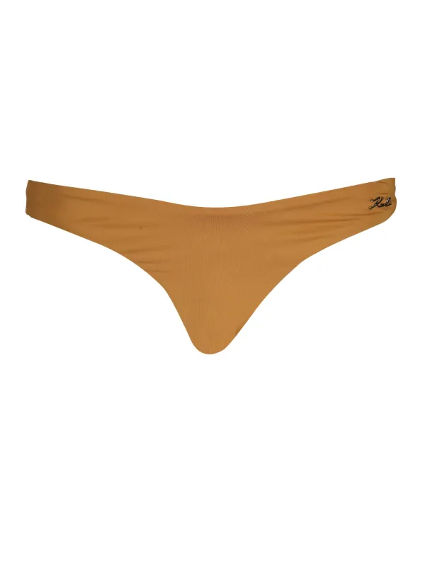 "Karl Lagerfeld Beachwear Badeanzüge & Bikinis im Sale | **Luxuriöser Karl Lagerfeld Badeslip in Edlem Braun – KL22WBT01 MARRONE BROWN** online kaufen"|Planet-Deluxe