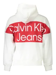 "Calvin Klein Sweatshirts im Sale | Calvin Klein Weißer Logo-Sweater mit Kapuze und Tasche online kaufen"|Planet-Deluxe