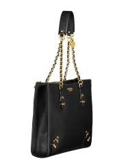 "Exklusive GUESS Leder Tasche: Schwarz & Gold Akzente"