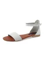 Weiße Sandalette mit Holzabsatz