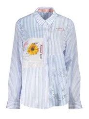 "Desigual Startseite im Sale | DESIGUAL HELLBLAUES LANGARM-HEMD FÜR DAMEN online kaufen"|Planet-Deluxe