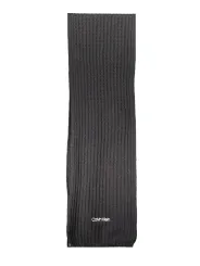 "Calvin Klein Halstücher im Sale | **Calvin Klein K60K608496_NERO_BAX - Eleganter Schwarzer Strickschal mit Logo-Detail** online kaufen"|Planet-Deluxe