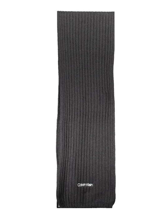 "Calvin Klein Halstücher im Sale | **Calvin Klein K60K608496_NERO_BAX - Eleganter Schwarzer Strickschal mit Logo-Detail** online kaufen"|Planet-Deluxe