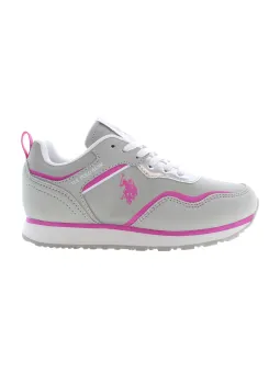 "Stylische U.S. Polo Sneaker Grau mit Pinken Akzenten"