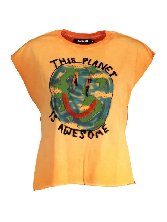 "Desigual Startseite im Sale | KURZARM-T-SHIRT FÜR FRAUEN DESIGUAL ORANGE online kaufen"|Planet-Deluxe