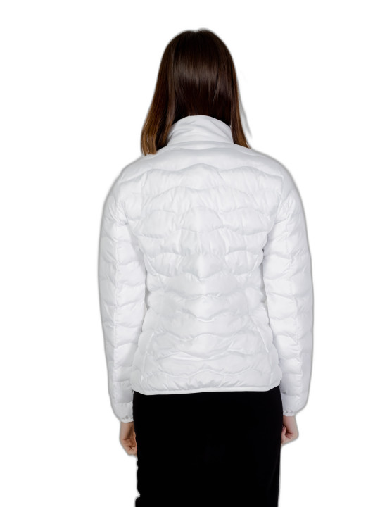 Weiße Ea7 Pufferjacke aus Nylon