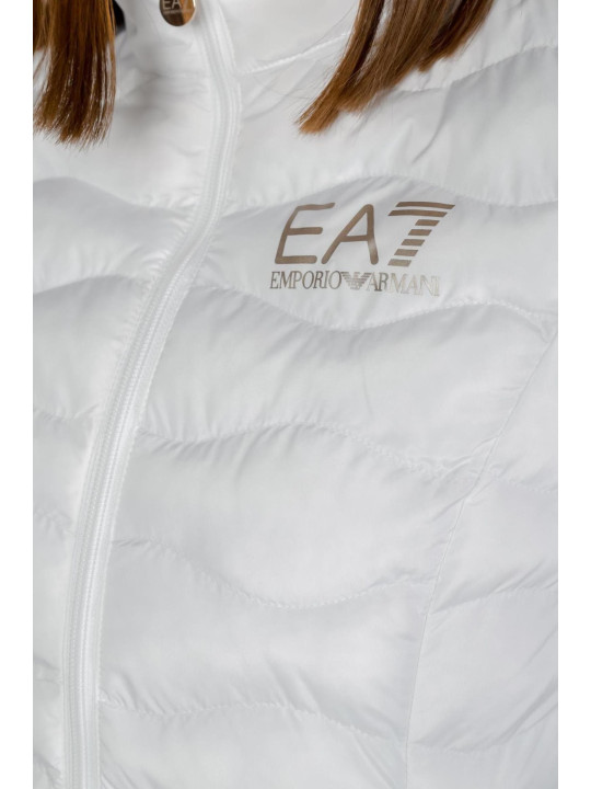 EA7 weiße Pufferjacke mit Logo
