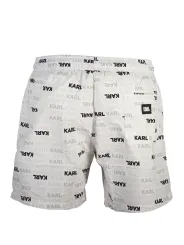 "Karl Lagerfeld Beachwear Badehosen im Sale | Karl Lagerfeld Badehose Weiß-Schwarz Relaxed Fit online kaufen"|Planet-Deluxe