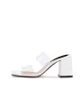 Weiße Sandalette mit transparentem Riemen