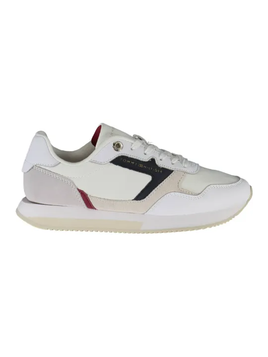 "Tommy Hilfiger Sneakers im Sale | Tommy Hilfiger Damen Sneakers FW0FW06947F BIANCO: Elegante, Nachhaltige, Weiße Lederschuhe mit Kontrastdetails online kaufen"|Planet-Deluxe