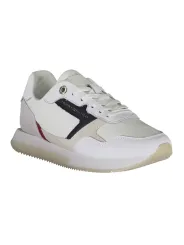 "Tommy Hilfiger Sneakers im Sale | Tommy Hilfiger Damen Sneakers FW0FW06947F BIANCO: Elegante, Nachhaltige, Weiße Lederschuhe mit Kontrastdetails online kaufen"|Planet-Deluxe