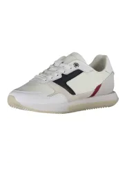 "Tommy Hilfiger Sneakers im Sale | Tommy Hilfiger Damen Sneakers FW0FW06947F BIANCO: Elegante, Nachhaltige, Weiße Lederschuhe mit Kontrastdetails online kaufen"|Planet-Deluxe