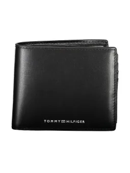 Tommy Hilfiger Elegante Schwarze Leder Geldbörse