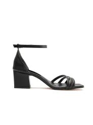 Schwarze Riemchen Sandalette mit Blockabsatz