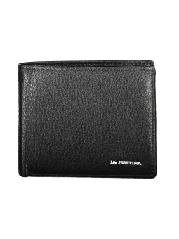 Italienische Eleganz: LA MARTINA Lederbrieftasche Schwarz