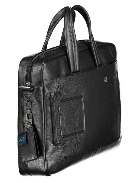 "PIQUADRO Einzelstücke & Seltenheiten im Sale | PIQUADRO Exklusive Schwarze Leder-Laptoptasche online kaufen"|Planet-Deluxe