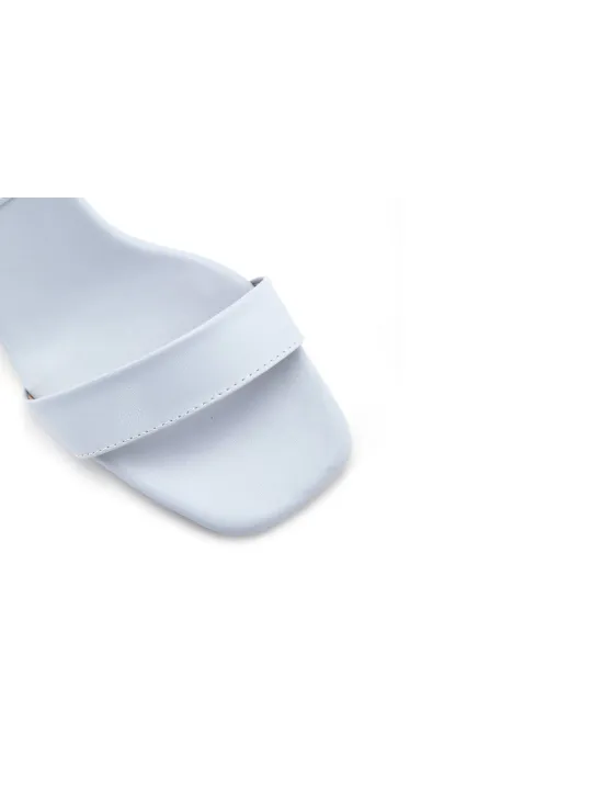Blaues flaches Sandalette mit Riemchen
