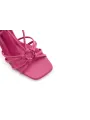 Fuchsia Leder Sandalette mit Absatz
