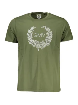 "GMV Attilio Olivgrünes Kurzarm-T-Shirt - 100% Baumwolle"