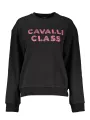 Cavalli Class Sweatshirt: Schwarz mit Pinkem Logo, Elegant