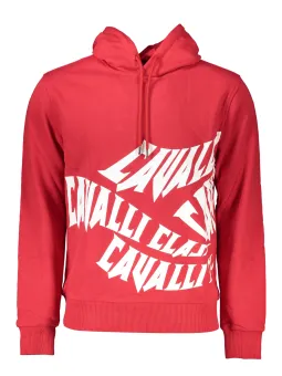 Cavalli Class Roter Kapuzenpullover - Elegantes Sweatshirt