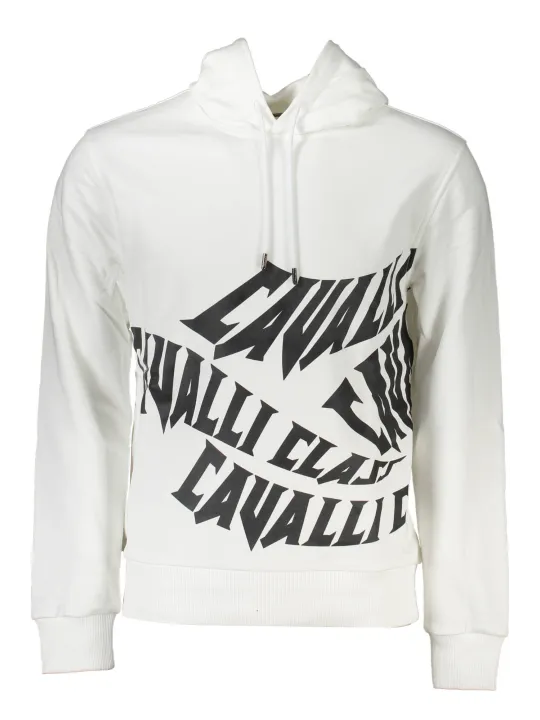 "Cavalli Class Sweatshirts im Sale | Cavalli Class Weißer Kapuzen-Sweatshirt mit Pfeildesign online kaufen"|Planet-Deluxe