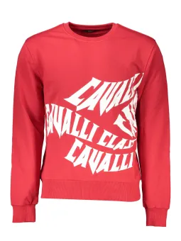 "Cavalli Class Eleganz Sweatshirt Rot – Stil & Komfort"