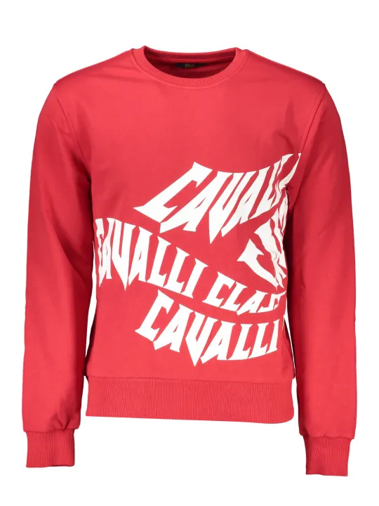 "Cavalli Class Sweatshirts im Sale | Cavalli Class Rotes Eleganz-Sweatshirt online kaufen"|Planet-Deluxe