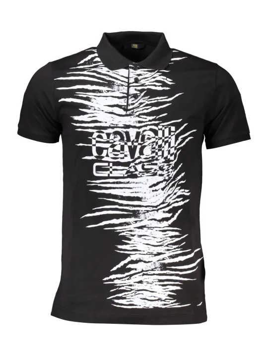 "Cavalli Class Poloshirts im Sale | CAVALLI CLASS POLO KURZARM HERREN SCHWARZ online kaufen"|Planet-Deluxe