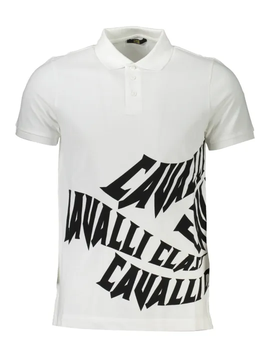 "Cavalli Class Poloshirts im Sale | Cavalli Class Elegance Polo Weiß online kaufen"|Planet-Deluxe