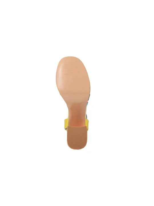 Goldene Sandalette mit orangefarbenen Akzenten