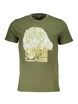 "Cavalli Class Grün T-Shirt – Stilvoll & Luxuriös"