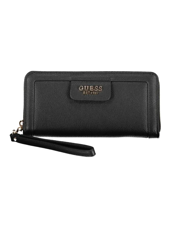 GUESS Damen Geldbörse Schwarz - 5 Fächer, Elegantes Design GUESS Damen Geldbörse Schwarz - 5 Fächer, Elegantes Design