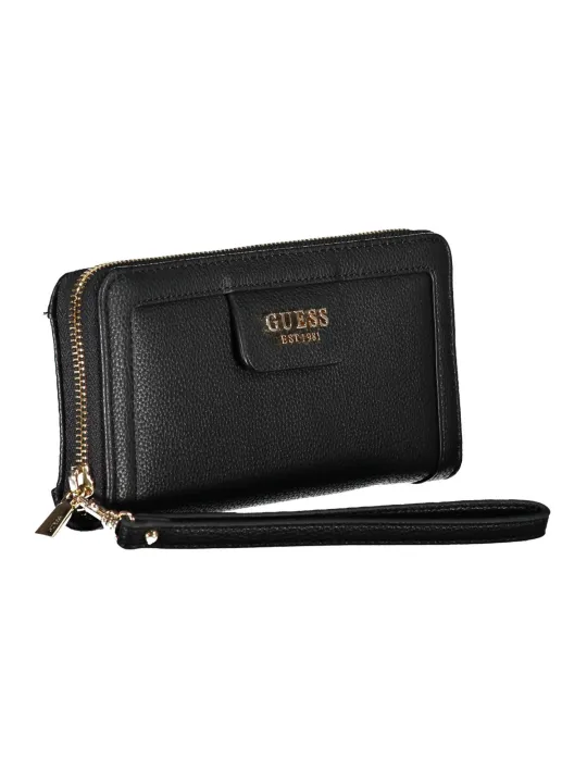 GUESS Damen Geldbörse Schwarz - 5 Fächer, Elegantes Design GUESS Damen Geldbörse Schwarz - 5 Fächer, Elegantes Design